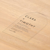 Minimale klassieke script moderne trouwuitnodiging acryl uitnodigingen (Laagn)