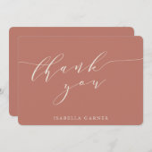 Minimale klassieke Terracotta Roos Shower - aangep Bedankkaart (Voorkant / Achterkant)