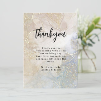 Minimale klassieke trouwthank-youkaart bedankkaart