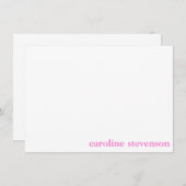 Minimale klassieke typografie Aangepaste roze naam Notitiekaartje (Voorkant / Achterkant)