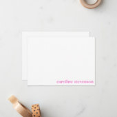 Minimale klassieke typografie Aangepaste roze naam Notitiekaartje (Voorkant / Achterkant in situ)