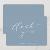 Minimale Klassieke usty Blue-Vrijgezellenfeest op  Bedankkaart (Voorkant / Achterkant)