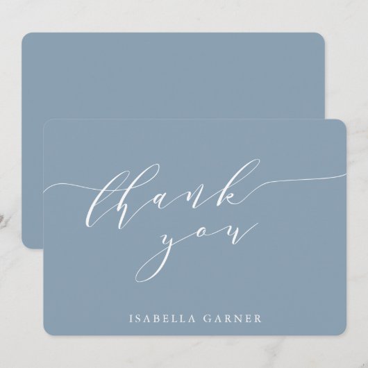 Minimale Klassieke usty Blue-Vrijgezellenfeest op  Bedankkaart (Voorkant / Achterkant)