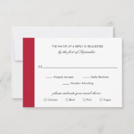 Minimale klassieke vorm van elegante zwarte rode b RSVP kaartje