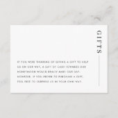 Minimale klassieke weddenschap met cadeau informatiekaartje (Voorkant)