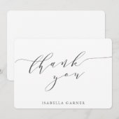 Minimale klassieke witte zwarte Vrijgezellenfeest  Bedankkaart (Voorkant / Achterkant)