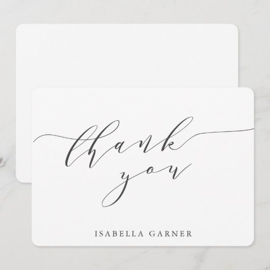 Minimale klassieke witte zwarte Vrijgezellenfeest  Bedankkaart (Voorkant / Achterkant)