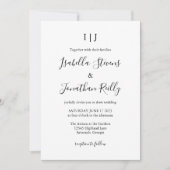 Minimale klassieke zwarte en witte bruiloft kaart (Voorkant)