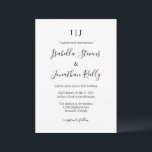 Minimale klassieke zwarte en witte bruiloft kaart<br><div class="desc">Minimale uitnodiging voor klassieke zwarte en witte bruiloft</div>