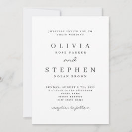 Minimale klassieke zwarte en witte typografie brui kaart