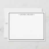 Minimale klassieke zwarte-grensnaam notitiekaartje (Voorkant)