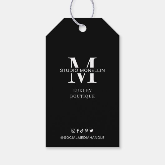 Minimale kleding tegen zwarte en witte prijs Hang  Cadeaulabel (Voorkant)