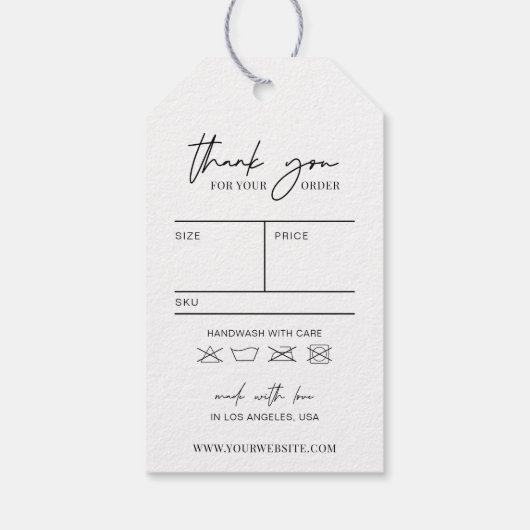 Minimale kleding tegen zwarte en witte prijs Hang Cadeaulabel (Achterkant)