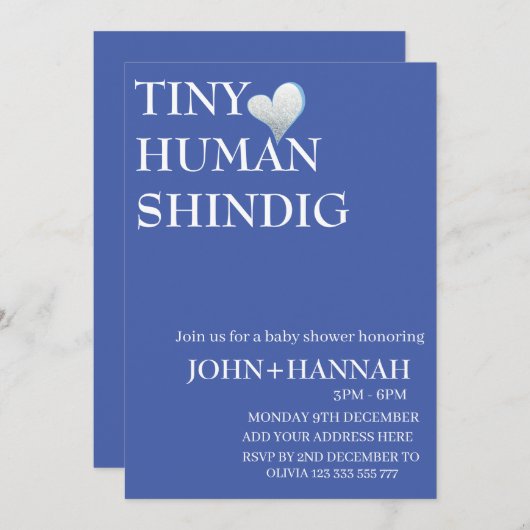 Minimale kleine Tiny Human Shindig Funny Co-ed Bab Kaart (Voorkant / Achterkant)