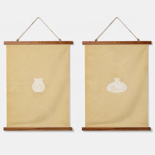 Minimale kleipotten hangend wandkleed (Dubbel)