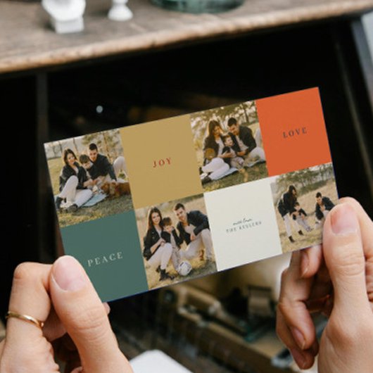 Minimale kleur blokkeert vier foto vlakke vakantie feestdagenkaart