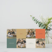 Minimale kleur blokkeert vier foto vlakke vakantie feestdagenkaart (Staand voorkant)