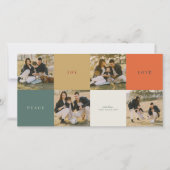 Minimale kleur blokkeert vier foto vlakke vakantie feestdagenkaart (Voorkant)