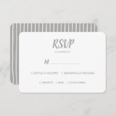 Minimale kleur grijs | Bruiloft RSVP Maaltijd Keuz (Voorkant / Achterkant)