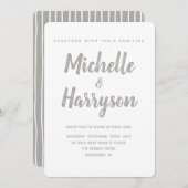 Minimale kleur | Lichtgrijs | Uitnodiging tot wedd (Voorkant / Achterkant)