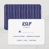 Minimale kleur Navy Blue | Bruiloft RSVP Maaltijd  Kaartje (Voorkant / Achterkant)