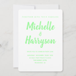 Minimale kleur | Neon Green | Uitnodiging tot wedd