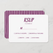 Minimale kleur Paarse | Wedding RSVP Maaltijdkeuze (Voorkant / Achterkant)