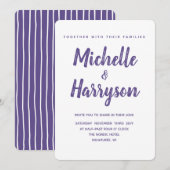 Minimale kleur | ultraviolet | Huwelijksuitnodigin Kaart (Voorkant / Achterkant)