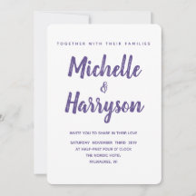 Minimale kleur | ultraviolet | Huwelijksuitnodigin