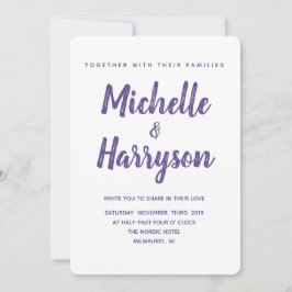 Minimale kleur | ultraviolet | Huwelijksuitnodigin Kaart