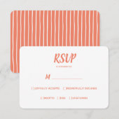 Minimale kleur zalm | Bruiloft RSVP Maaltijd Keuze (Voorkant / Achterkant)