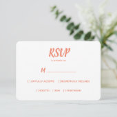 Minimale kleur zalm | Bruiloft RSVP Maaltijd Keuze (Staand voorkant)