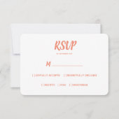 Minimale kleur zalm | Bruiloft RSVP Maaltijd Keuze (Voorkant)