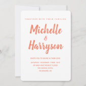 Minimale kleur | Zalm | Huwelijksuitnodiging Kaart (Voorkant)