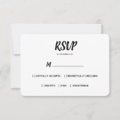 Minimale kleur | Zwart | Bruiloft RSVP Maaltijd Ke (Voorkant)