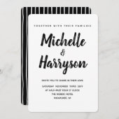 Minimale kleur | Zwart | Huwelijksuitnodiging Kaart (Voorkant / Achterkant)