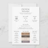 Minimale Kleurenpalet Foto Bruidsjonker Info Kaart (Achterkant)