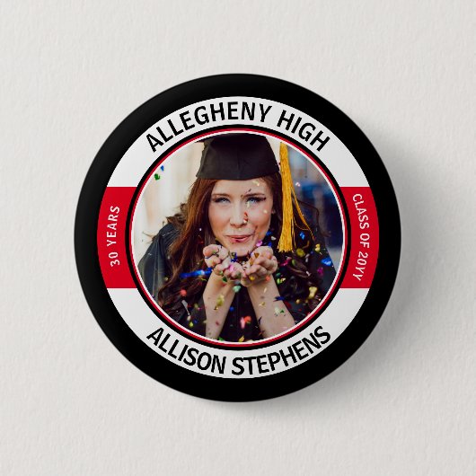 Minimale kleurenreünie: zwart-wit ronde button 5,7 cm (Voorkant)