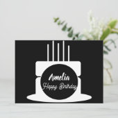 Minimale kleuring van de Birthday Cake Party Feestdagenkaart (Staand voorkant)