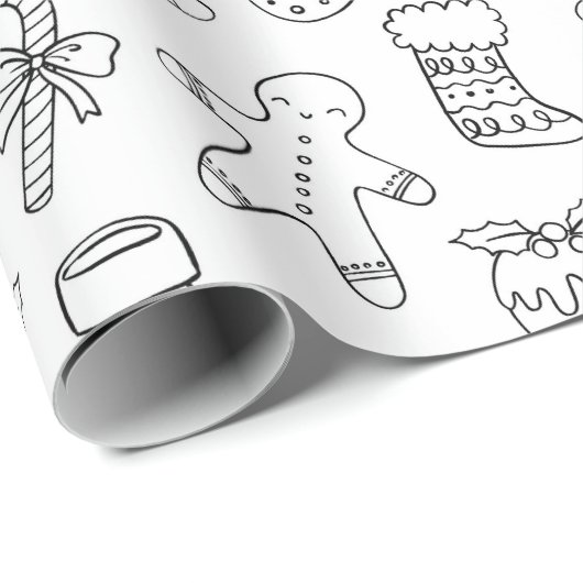 Minimale kleuromslag met kerstfeestdag cadeaupapier (Rol Hoek)