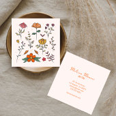 Minimale Kleurrijke Bloemen Vrouwelijk Schoon Vierkante Visitekaartje