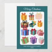 Minimale Kleurrijke Cadeaubon Kerstkaart (Voorkant / Achterkant)