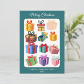 Minimale Kleurrijke Cadeaubon Kerstkaart (Staand voorkant)