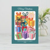 Minimale Kleurrijke Cadeaus Kerstkaart (Staand voorkant)