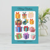 Minimale Kleurrijke Cadeaus Kerstkaart (Staand voorkant)