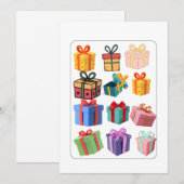 Minimale Kleurrijke Cadeaus Kerstkaart (Voorkant / Achterkant)