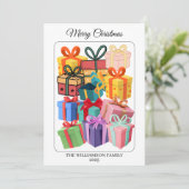 Minimale Kleurrijke Cadeaus Kerstkaart (Staand voorkant)