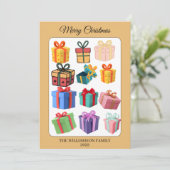 Minimale Kleurrijke Cadeaus Kerstkaart (Staand voorkant)