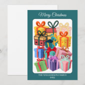 Minimale Kleurrijke Cadeaus Kerstkaart (Voorkant / Achterkant)