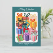 Minimale Kleurrijke Cadeaus Kerstkaart (Staand voorkant)